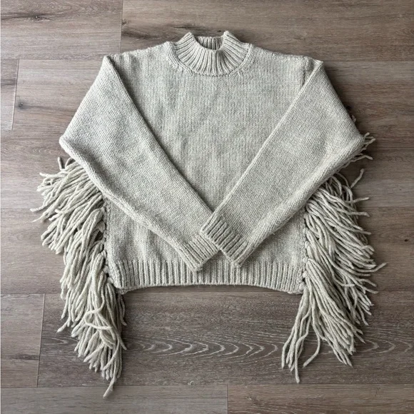 Zara Fringe Detail Sweater - Picture 1 of 6